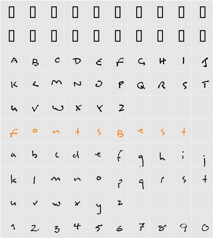 Bosin Character Map