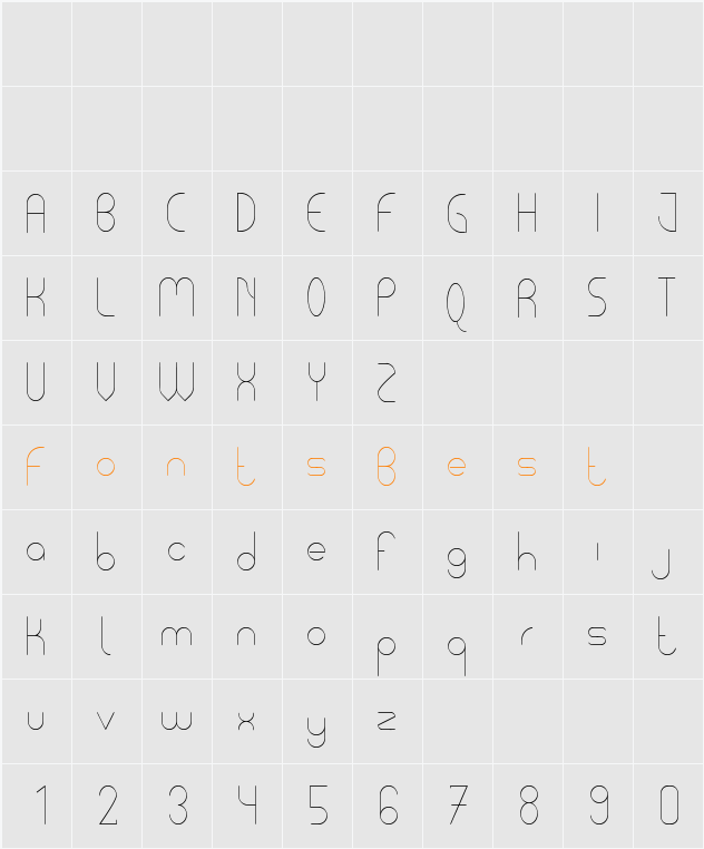 Pycuaf light tfb Character Map