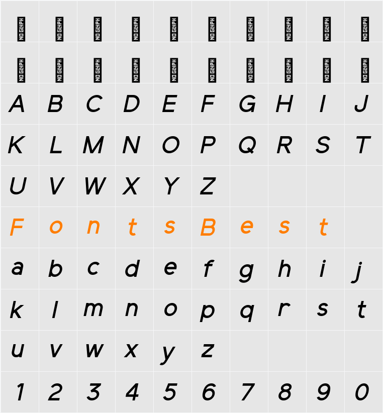 Elliot Sans Medium Character Map