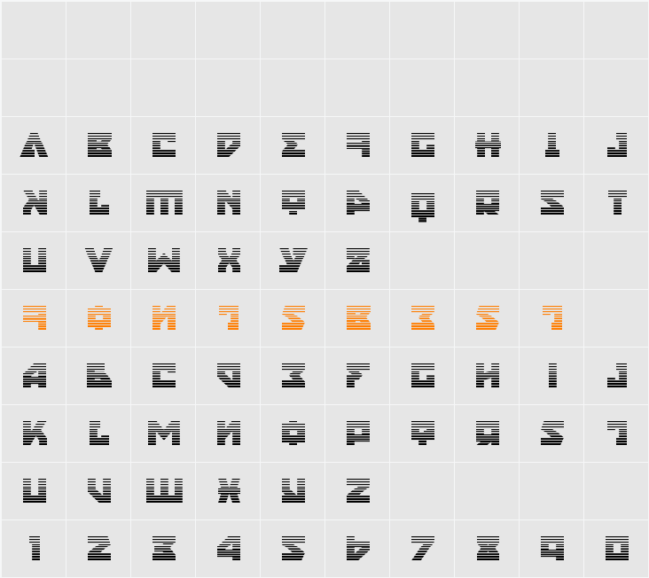 Nyet Gradient Character Map