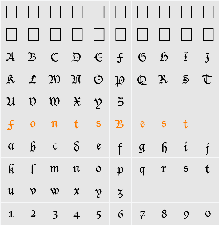 BlackWick Character Map