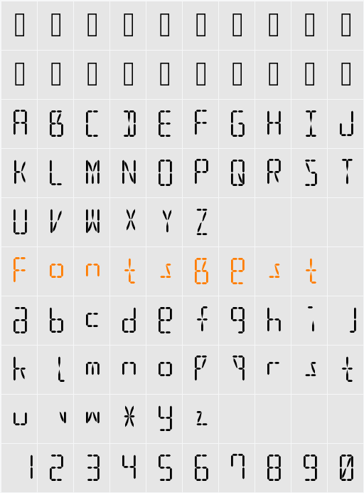 led16sgmnt2 Character Map