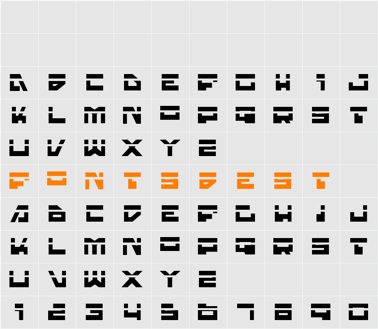 Trajia Laser Character Map