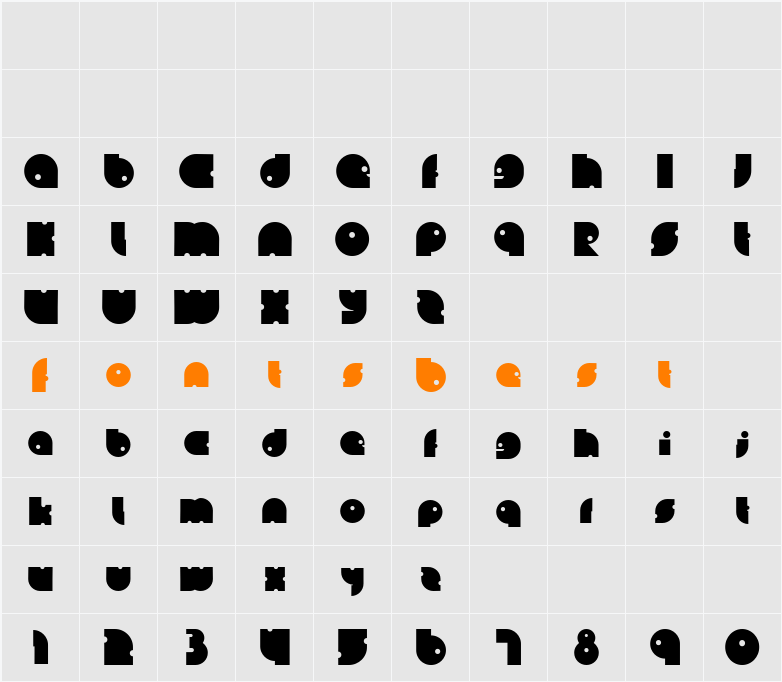 Lein Bold Character Map