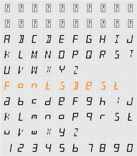 taxi meter Character Map