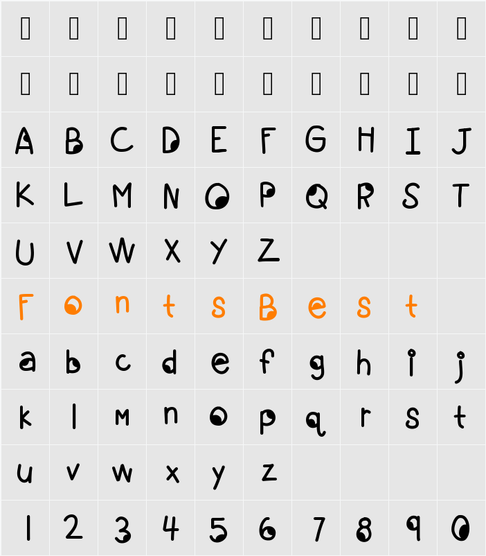 KBGoogleyEyes Character Map