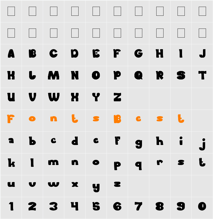 FOREST THING Character Map