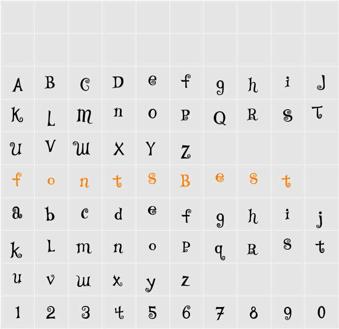 TS Curly Character Map