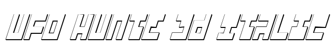 UFO Hunte 3D Italic Font Image