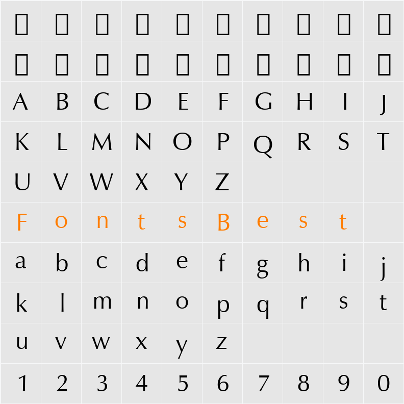 884-CAI978 Character Map