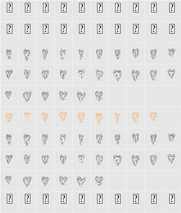 HeartStripe Character Map