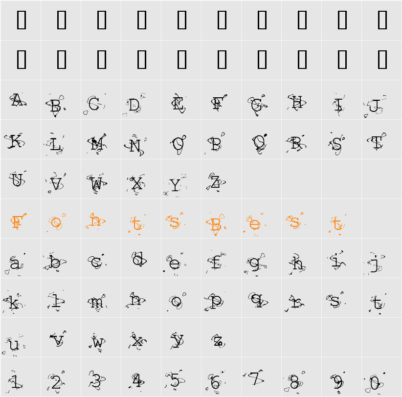 Liquid Newspaper Character Map
