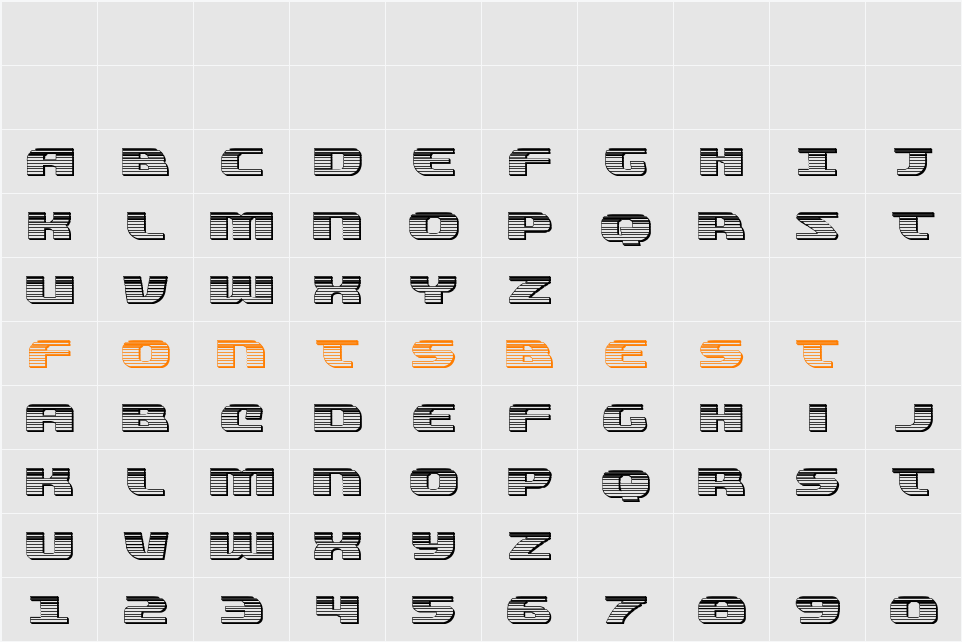 Quickening Chrome Character Map