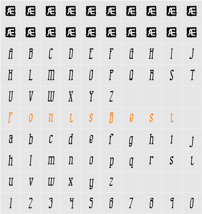 Combustion II BRK Character Map