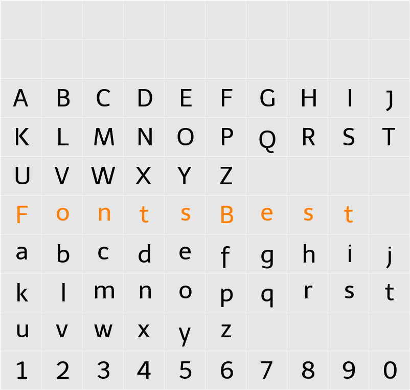 Telex Regular Character Map