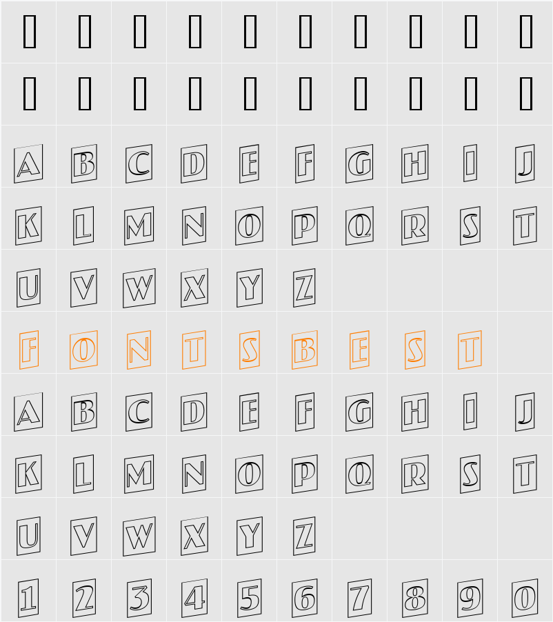 a_JasperCmOtlUp Character Map