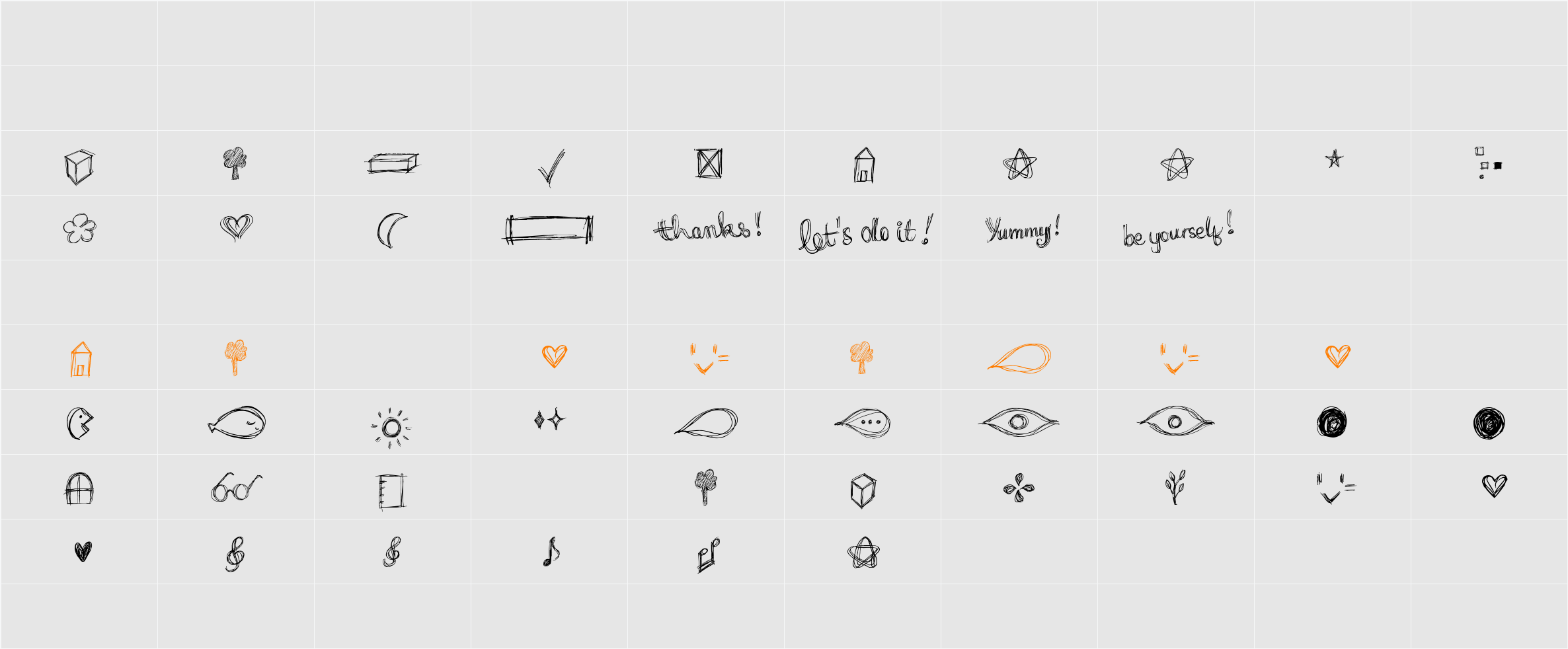 go around the books - symbols Character Map
