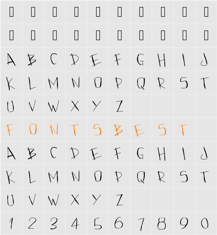 PWJazzy Character Map