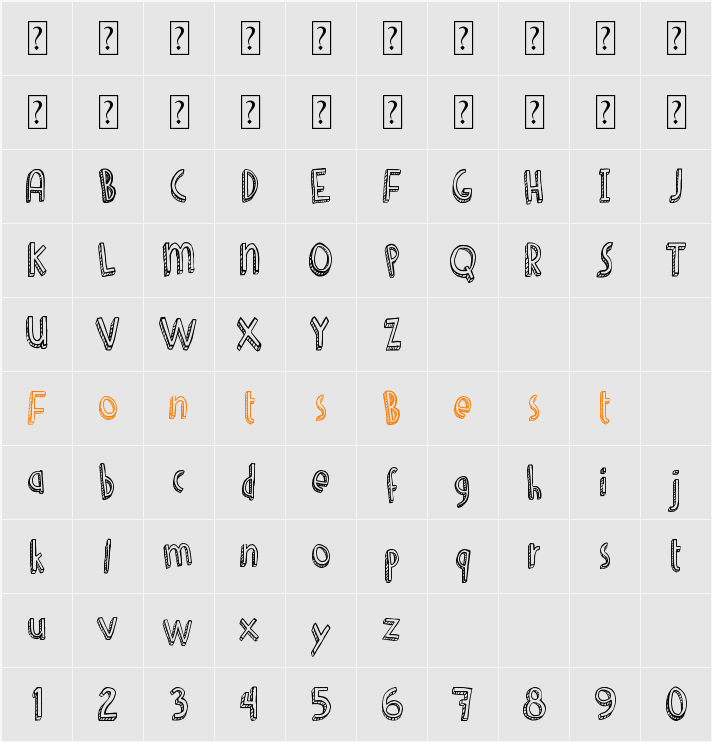 Denne Shuffle Euro Hollow Character Map