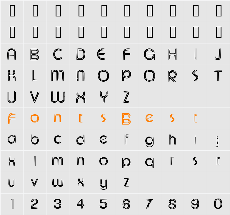 Eeviac Character Map