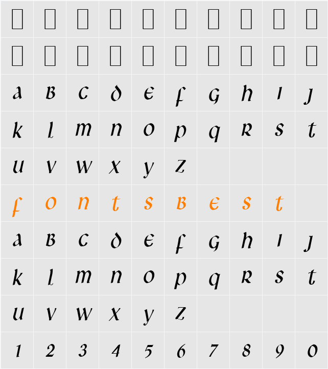 Leo-Condensed Character Map
