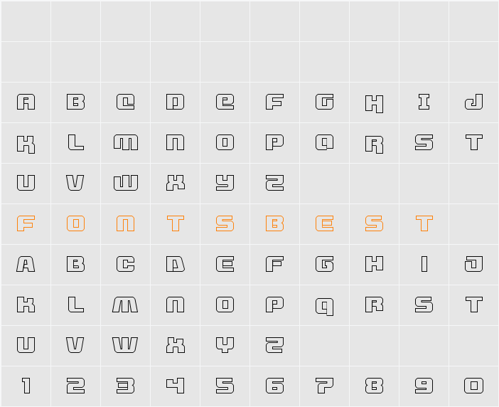 Livewired Outline Character Map