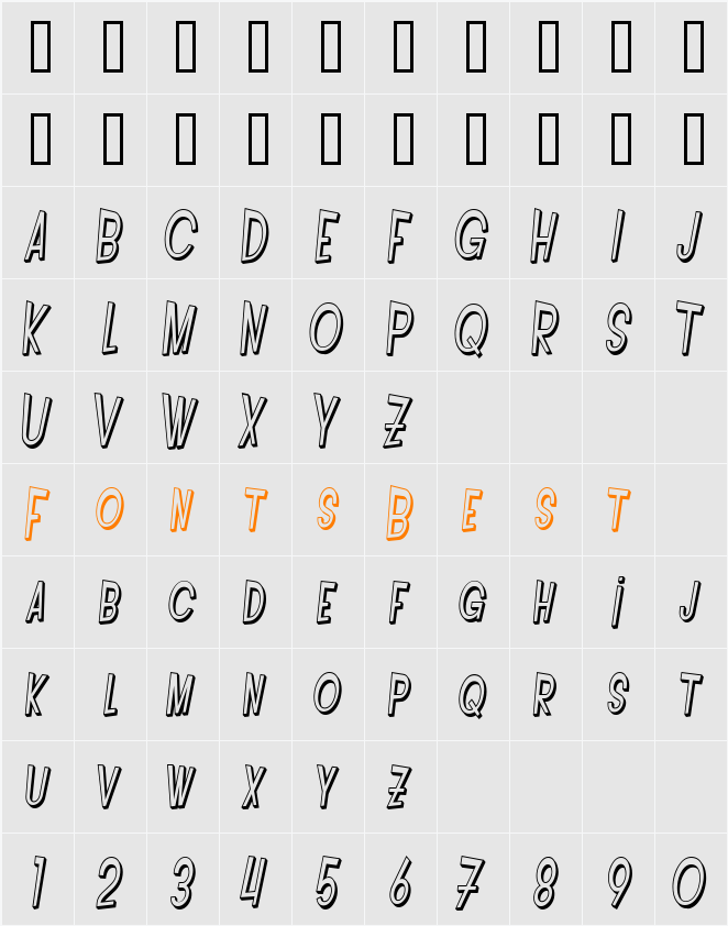 PCLifeIntoxShadow Character Map