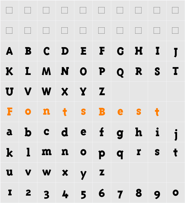 TriplexSerif-ExtraBold Character Map