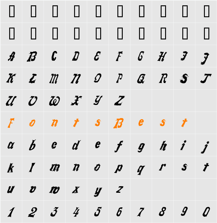 LLFaktotum Character Map
