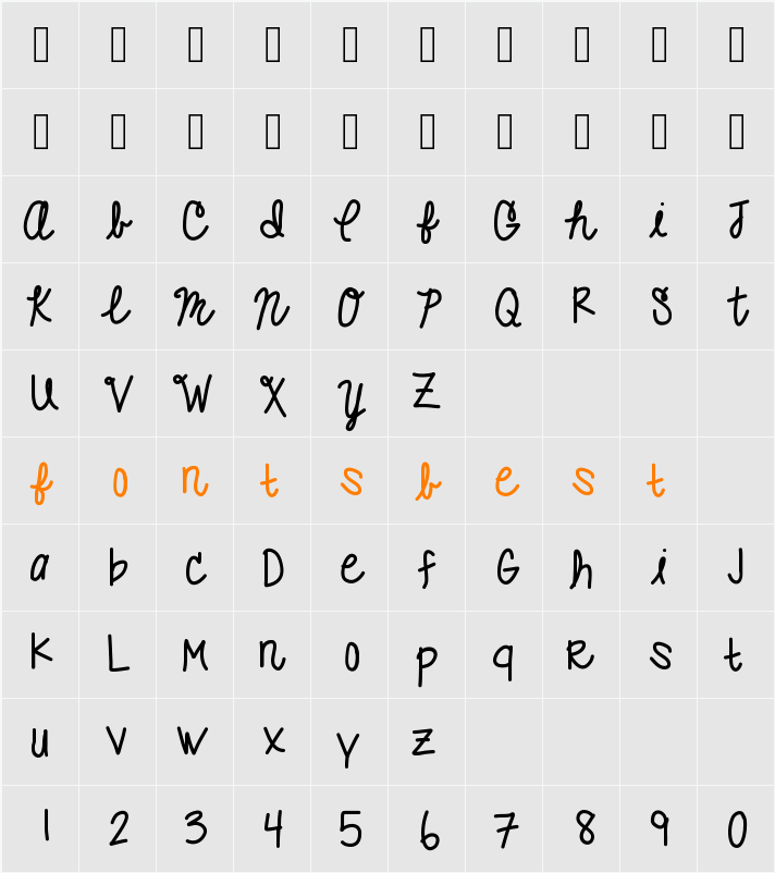 Purplelemonade Character Map
