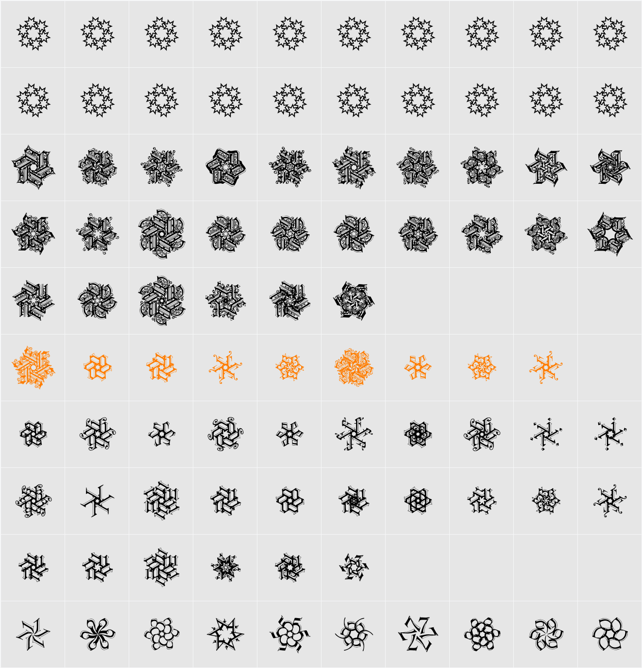 Snoilies-02 Character Map
