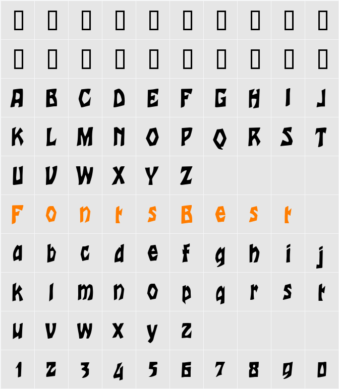 TalonCondensed Character Map