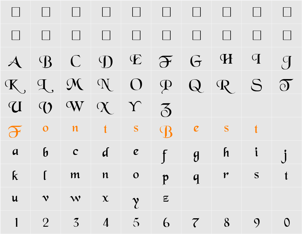TOLOISI Character Map