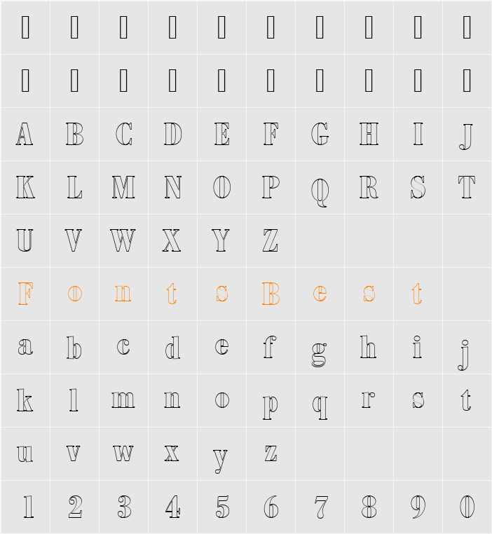 BodoniAntTBolConOu1 Character Map