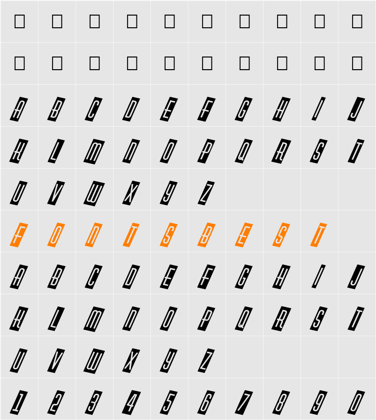 a_HuxleyCmDino Character Map