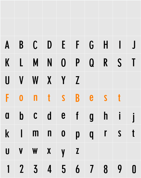 DigiGroteskNEF-SemiBoldCond Character Map