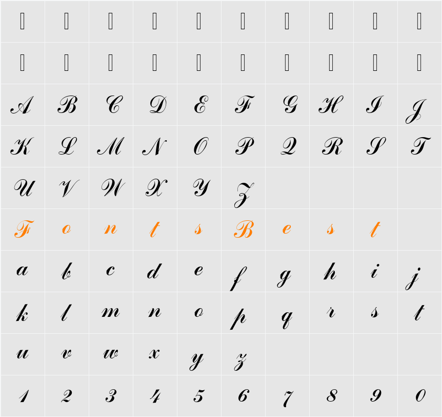 Commercial Becker Script Join Character Map