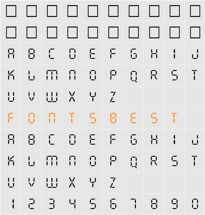 QuartzL Character Map
