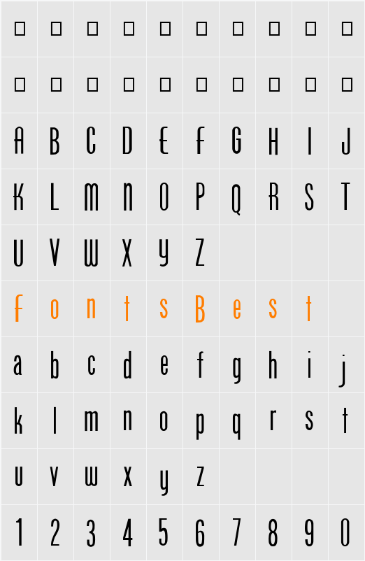 FZ BASIC 49 Character Map