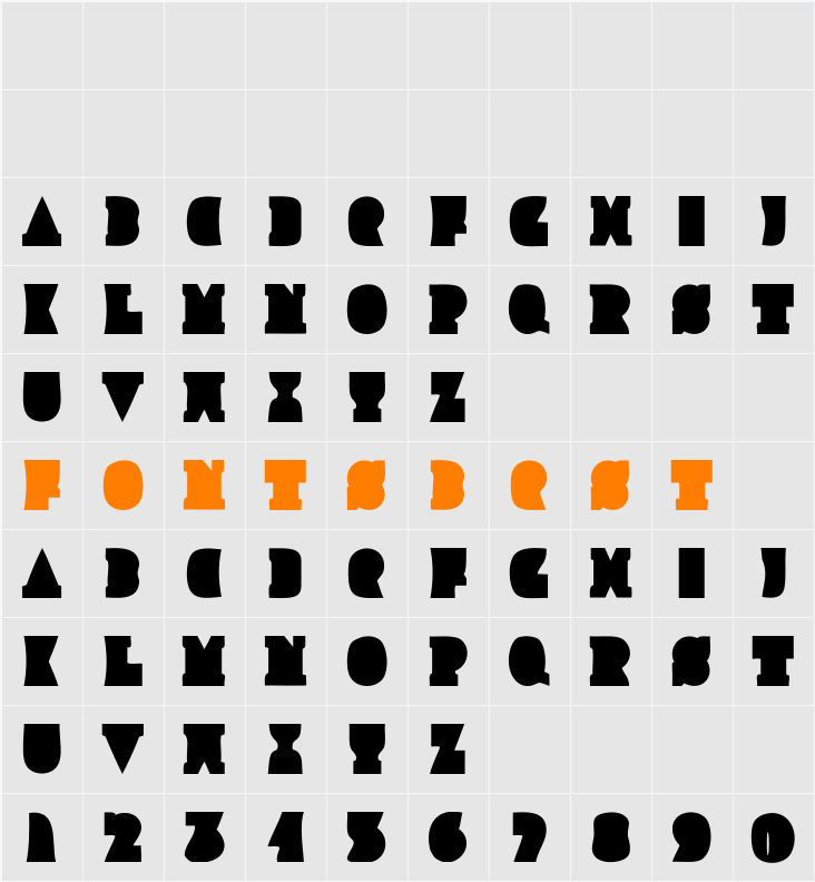 Improlija Character Map