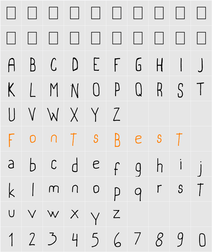 marivi handwriting Character Map