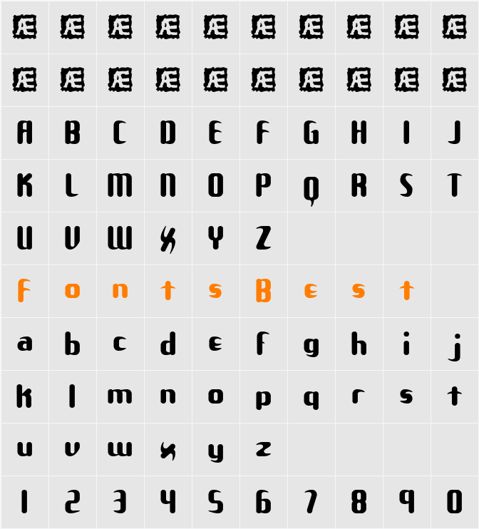 Unexplored Galaxies (BRK) Character Map