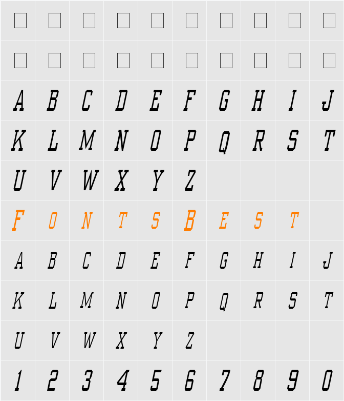 Suitcase Character Map
