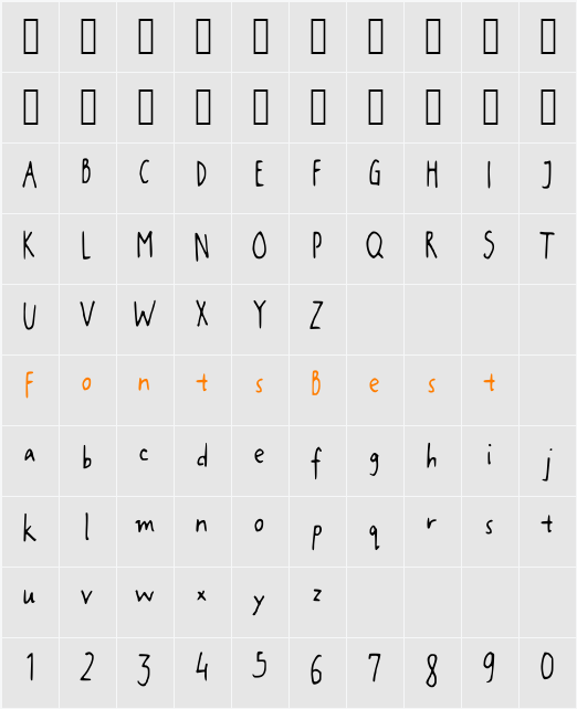 JaniceHand Character Map