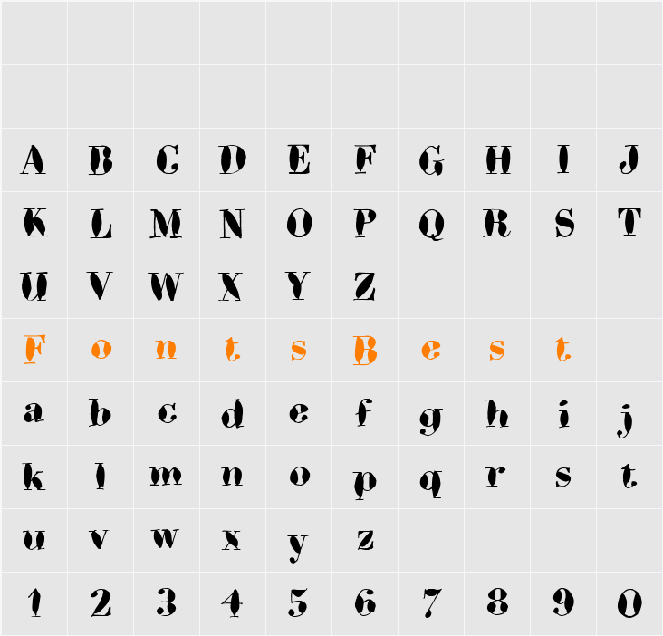 Bodoni Brush ITC Character Map