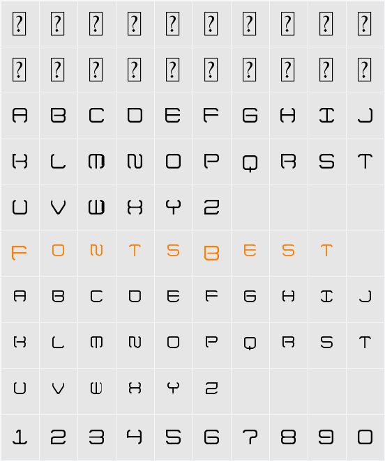 Up No Flames Character Map
