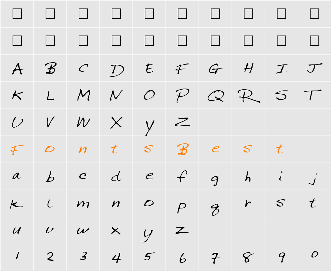 Sonni Character Map