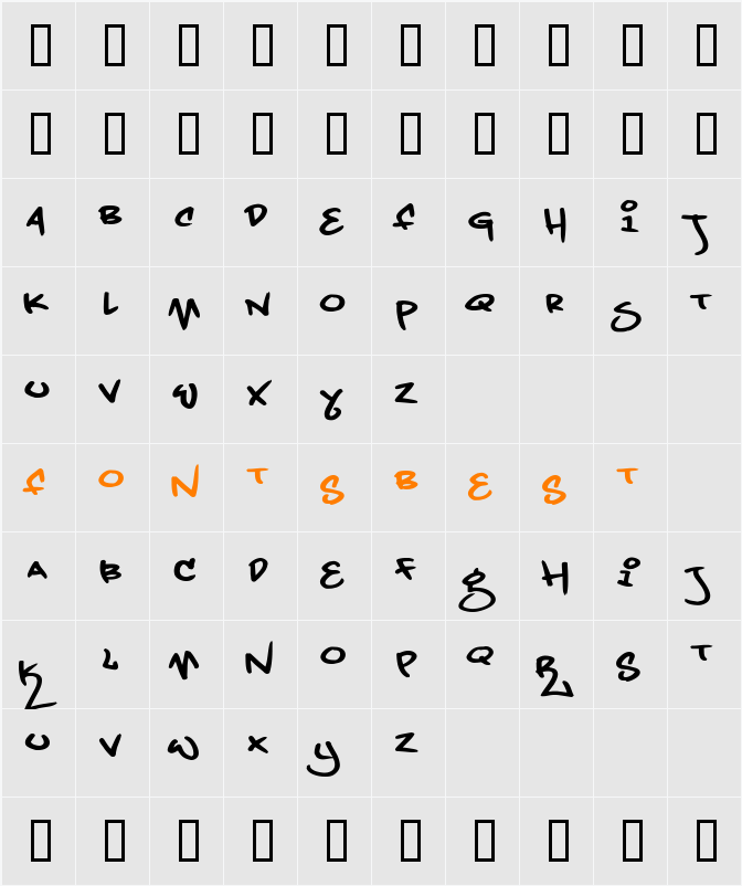 Grand Stylus Character Map