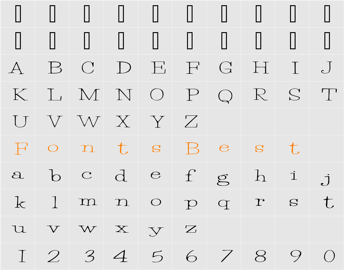 ReigleSSK Character Map