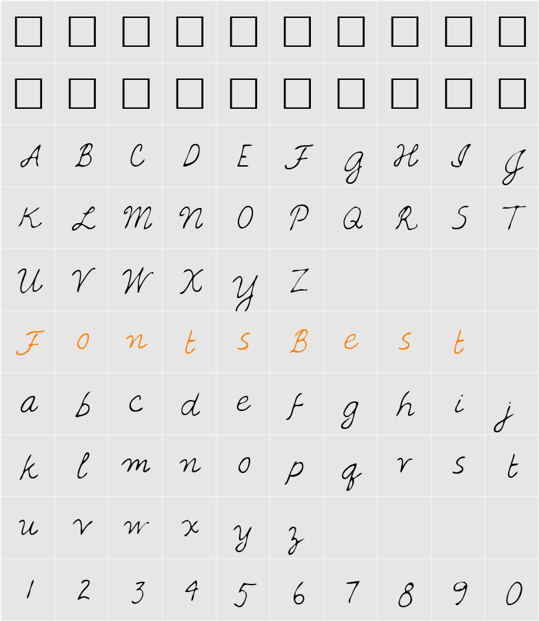 LEHN067 Character Map